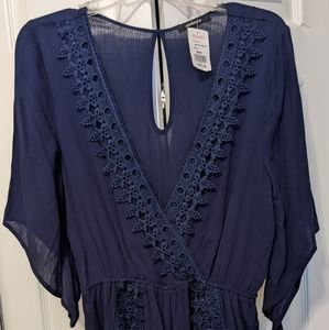Woman's Romper/Beach coverup. NWT's. Navy blue. Size Medium.